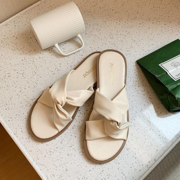 

slippers 2021 summer brand designer temperament non-slip female beach flat for ladies casual women leisure shoes, Black