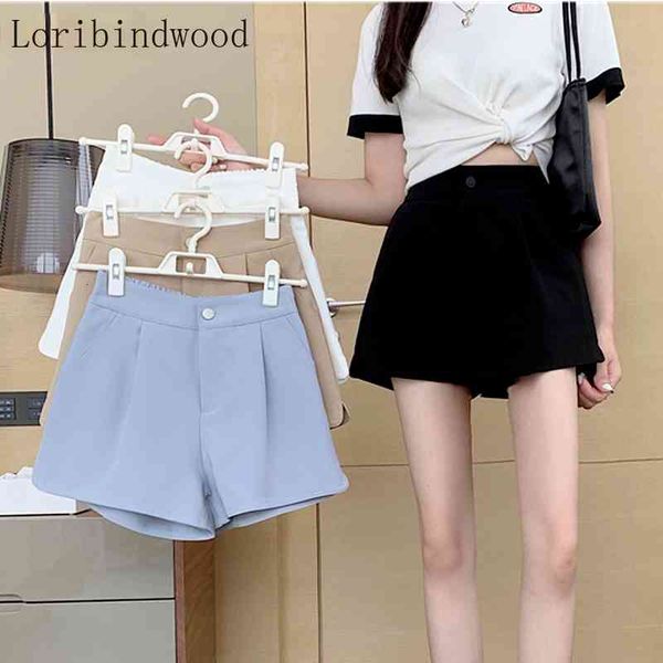 

women's shorts women summer high-waist all-match pockets daily college breathable leisure trendy fashion thin female twrk, White;black