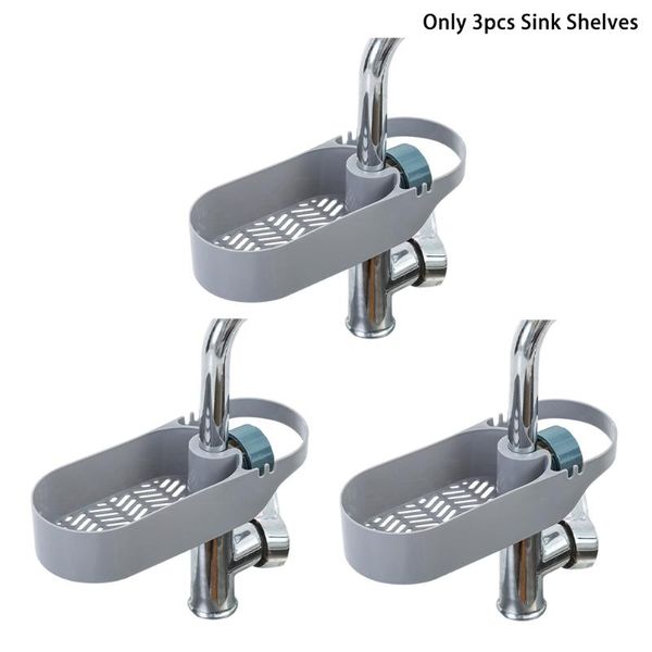 

kitchen storage & organization 3pcs pp drain soap sponge with hook practical heavy duty universal stable for faucet sink shelf multifunction