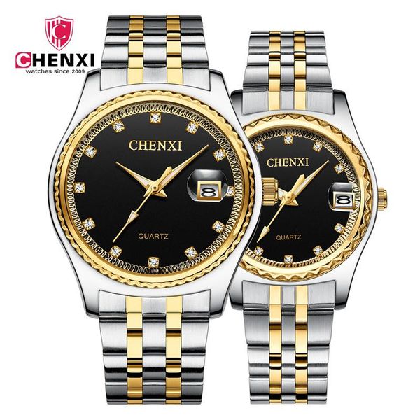 

wristwatches chenxi 2021 business couple watch stainless steel strap ladies casual luxury trend all-match quartz wa169, Slivery;brown