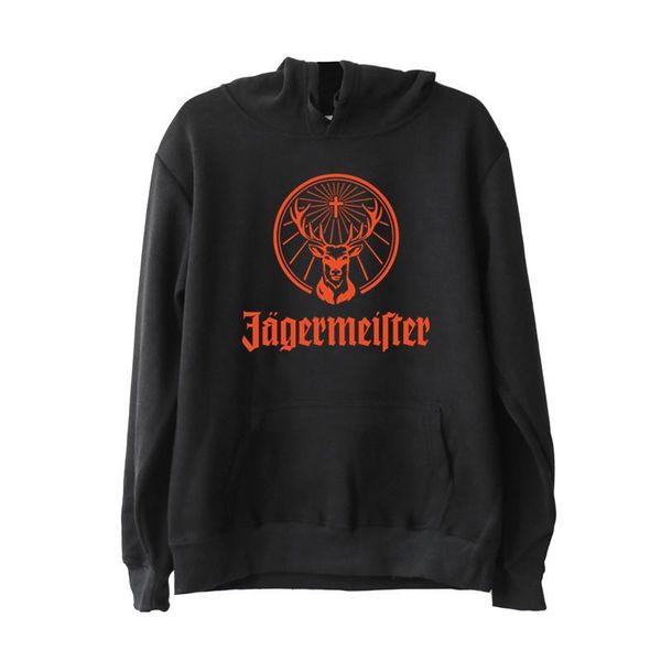 

men's hoodies & sweatshirts jagermeister printed hoodie spring and autumn collection hip hop streetwear zip sweatshirt coat jacket men&, Black