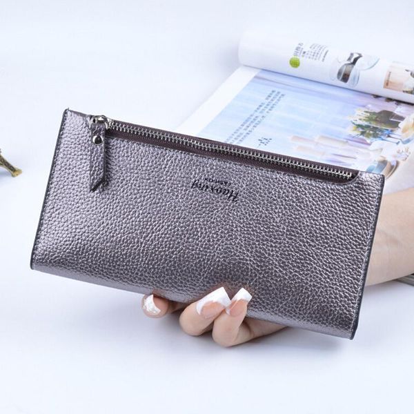 

wallets women wallet fashion lady leather long black/ silver card holder cellphone pocket handbag clutch1, Red;black