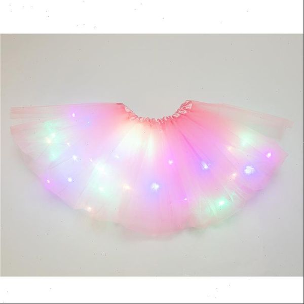 

kids and women tutu skirt glitter clothes pettiskirt princess ball gown tulle dancewear led light ballet party miniskirt, Black