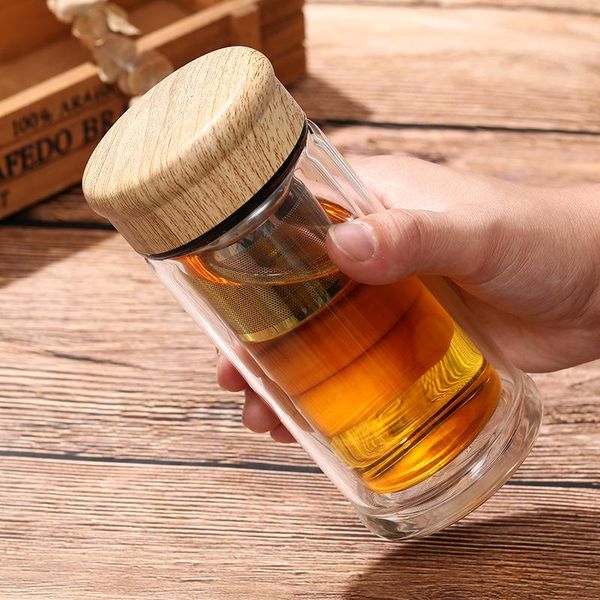 

wine glasses double glass water bottle with case tea drink infuser tumbler drinkware waterbottle eco-friendly