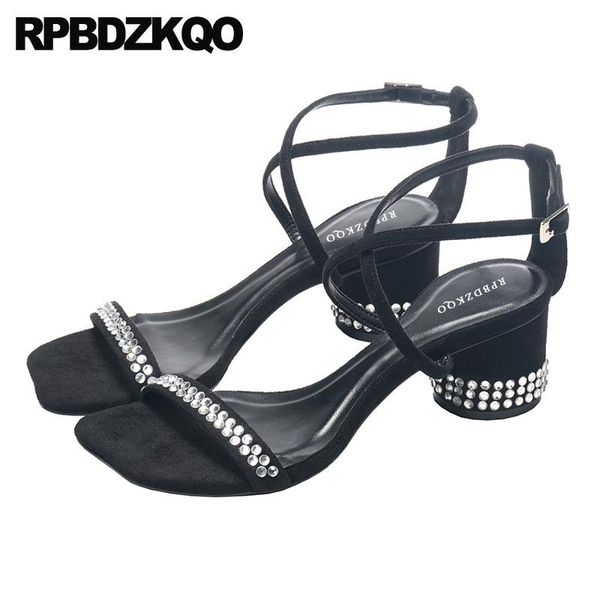 

dress shoes casual black rhinestone designer women luxury 2021 sandals sequin jewel slides block suede pumps slippers chunky toe ring