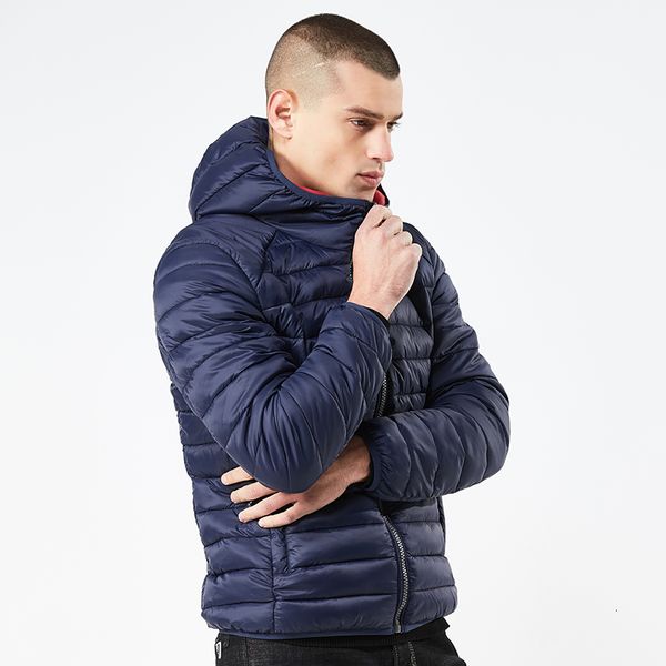 

2021 new arrival long sleeve warm men cotton autumn and winter hooded coat mens solid clothing wadded jackets cappotto jas dlkb, Black