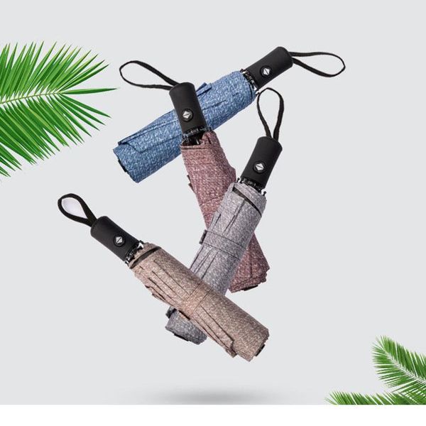

full matic oversize reinforced umbrella three folding male female parasol umbrella rain women windproof umbrellas jlloyw