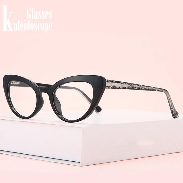 

fashion sunglasses frames personality glasses frame tr90 cat eye eyewears women cateye spectascle, Black