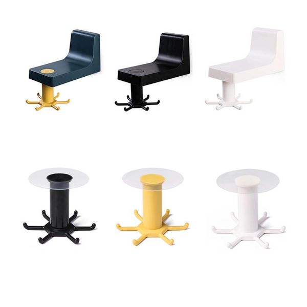 

hooks & rails kitchen rotary storage hook spatula spoon shovel rack cooking gadget organizer bathroom wall-mounted punching