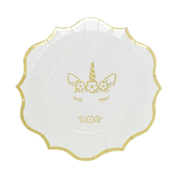 

packaging dinner service 6pcs paper tableware sets plates/cups/napkins party supplies golden rim dishes wedding year christmas for home