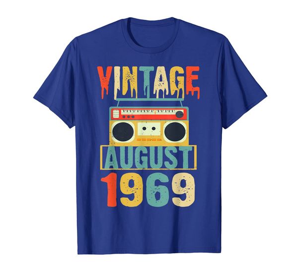 

birthday vintage august 1969 t-shirt classic music fans, White;black