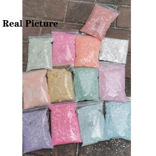 

nail glitter 1kg(in bulk) 12 colors laser illusion series powder mixed hexagon shape manicure holographic pailette dust for craft, Silver;gold