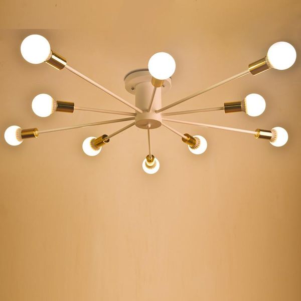 

ceiling lights american e27 black 10 arms living room bedroom dining kitchen lamp industrial retro loft edison lighting fixtures