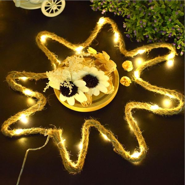 

strips led string light plant rope christmas decoration 2m20 lamp battery box handmade diy