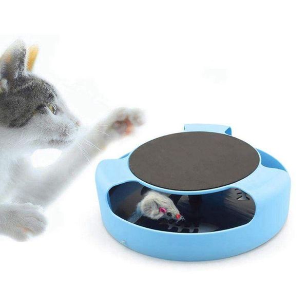 

cat toys toy with interactive mouse, catch the mouse cats scratching pad(blue)