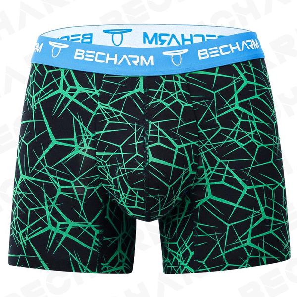 

underpants becharm men's boxers panties printing shorts set of men boxer man pure cotton male briefs breathable large size, Black;white