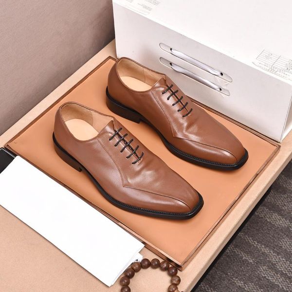 

dress shoes ew style casual rubber wear-resistant non-slip fashion men's soft cowhide design high-end leather comfortable, Black