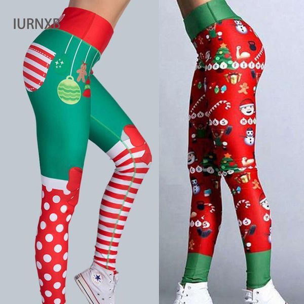 

gym yoga pants christmas printed high waist leggings elastic plus size workout sport women fitness