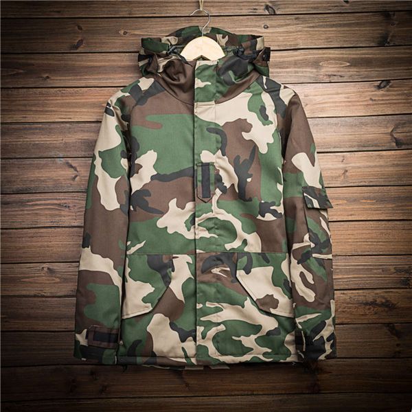 

2021 winter new stand collar hooded young thickened warm camouflage men's cotton padded jacket, Black;brown