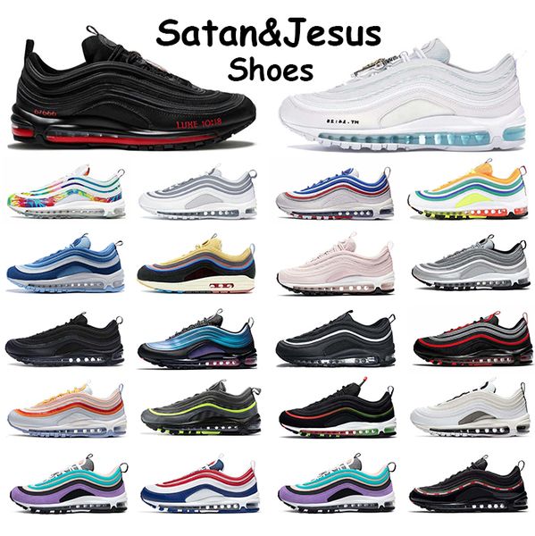 

97 mschf lil nas x satan luke inri jesus running shoes white ice black bullet sean wotherspoon off men women sports sneakers trainers