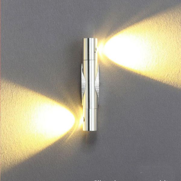 

wall lamp 2w led sconce lights double batteryfly aluminum fixture up and down modern ac85-265v for home decoration el ktv bar