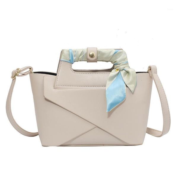 

evening bags silk scarf handle design ladies hand bag pu leather shoulder crossbody for women 2021 luxury tote handbag and purse