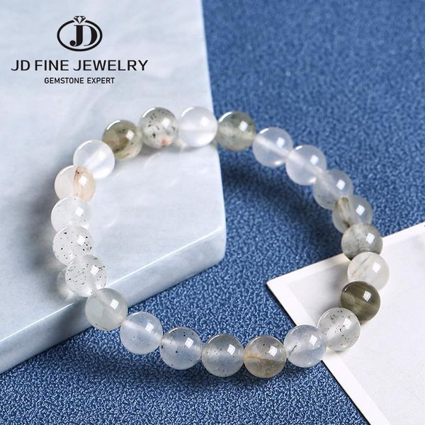

beaded, strands jd green grass quartz bracelet natural stone round loose beads for jewelry making 4/6/8/10/12 mm diy bracelets wholesale, Black