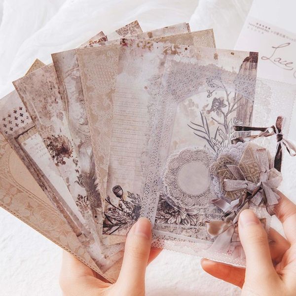 

gift wrap 30pcs/pack antique lace mix material junk journal planner craft paper scrapbooking vintage decorative diy po