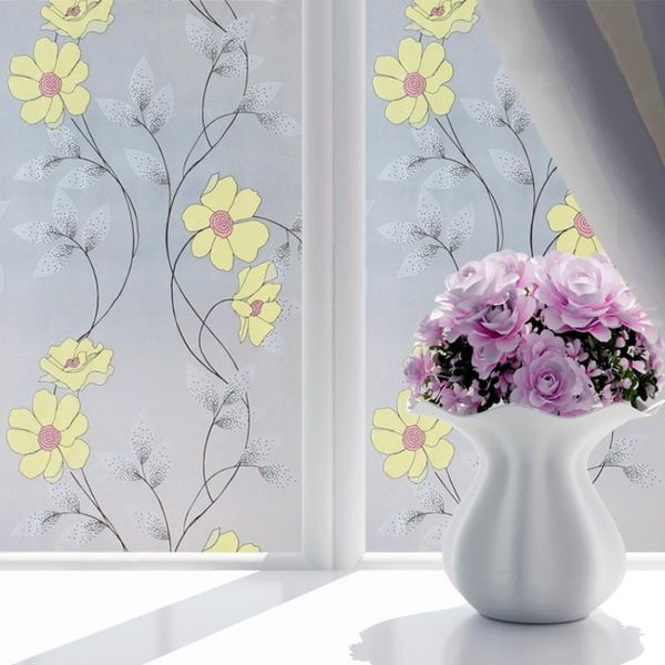 

window stickers 1roll 45x100cm pvc frosted frost-proof glass film sticker bedroom bathroom toilet kitchen glueless privacy decal home decora