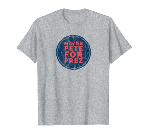 

mayor pete for prez (distressed) t-shirt, White;black