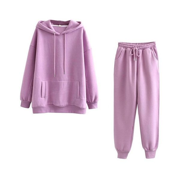 

2021 new sport outfits autumn winter suits two pieces sets hoodies sweatshirt and pants joggers women set t8wa, Gray