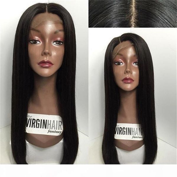 

unprocessed 7a indian virgin hair straight full lace wig full lace human hair wigs for black women indian front lace wigs, Black;brown