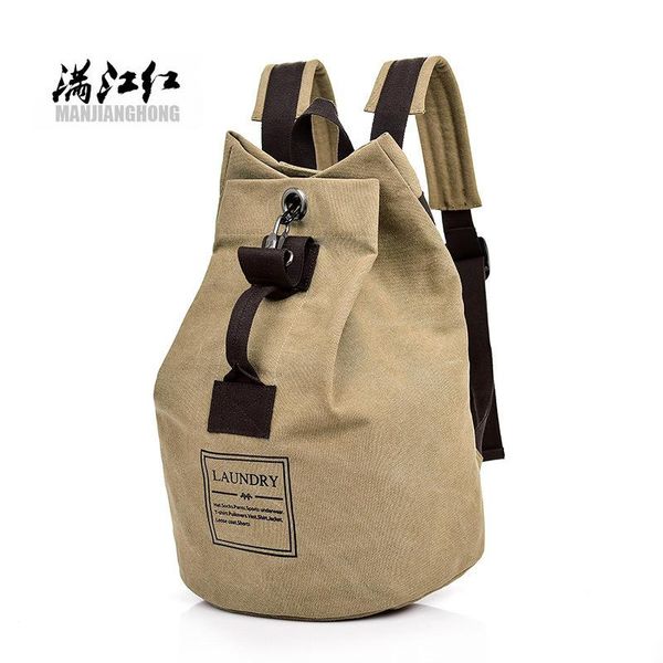 

backpack retro boy's outdoor travel women's bucket large-volume bag