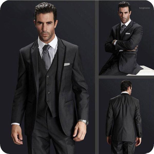 

vintage black men wedding suits custom made man blazers jacket 3piece pants vest slim fit groom tuxedo business ternos men's &, White;black