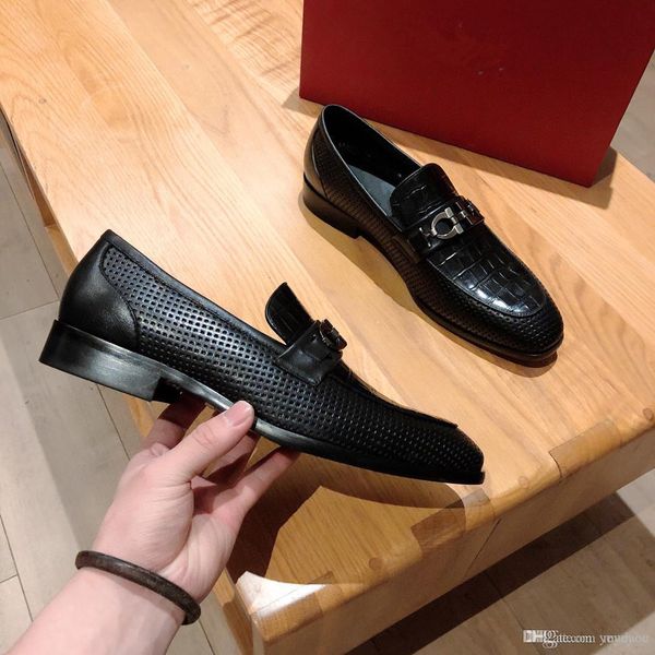 

2020 men dress shoes designer business office lace-up luxury dress shoes men retro gunuine leather oxford shoes for men big size 45, Black