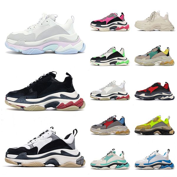 

triple s sneakers casual dad platform designer shoes men women fashion clear sole 17fw paris white black vintage old crystal bottom sports t