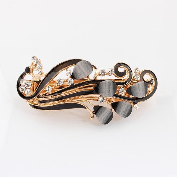 

hair clips & barrettes 2021 design peacock crystal hairpin women jewelry christmas gift golden plated alloy, Golden;silver