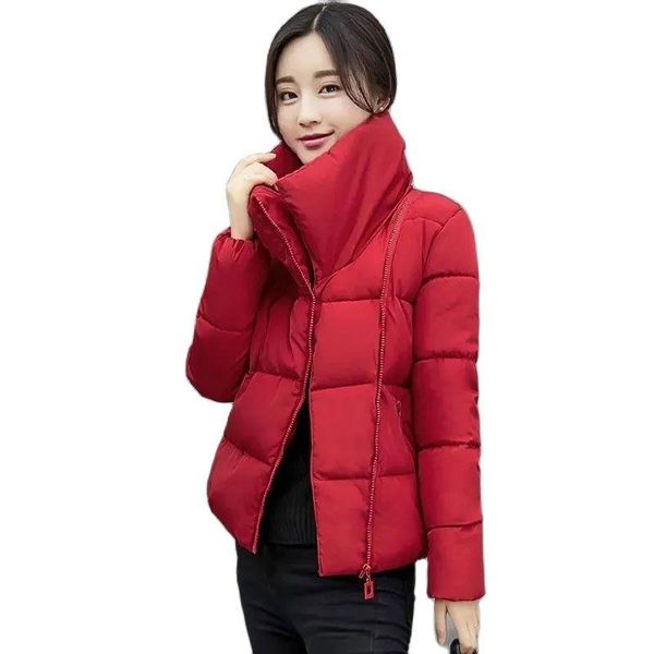 

women's down & parkas women's winter coats 2021 short padded jacket students korean loose thick warm high collar diagonal zipper, Black
