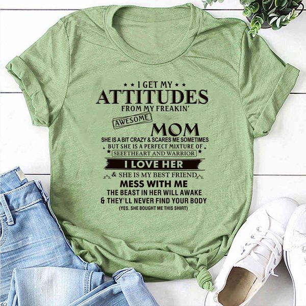 

mttitud letter print style t-shirt fashion large women's short sve, White