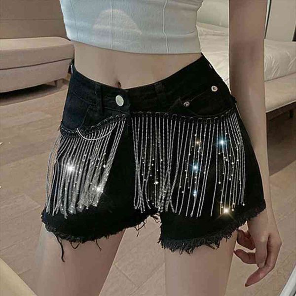 

summer shorts women high waist loose all-match simple single pockets korean style daily leisure solid ladies womens tassel kz268, Blue