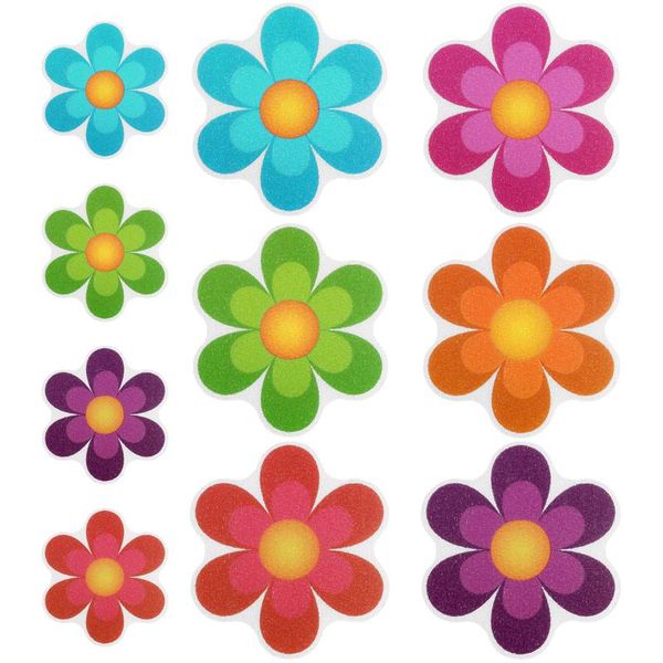 

bath mats athy 10pcs colorful flower anti-slip self-adhesive sticker creative decals for bathroom tub shower surfaces