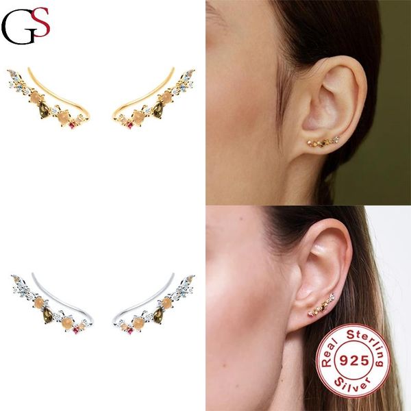

stud gs fresh sweet rear-hanging earring for women 2021 fashion boucle oreille femme ear bone clip piercing party jewelry, Golden;silver