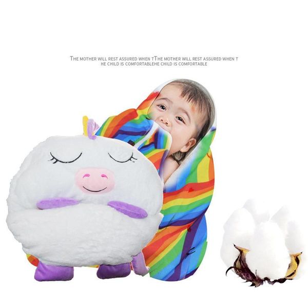 

pajamas children's lazy pillow sleeping bag folding anti-kick quilt sleepsacks autumn and winter coral velvet cartoon, Blue;red