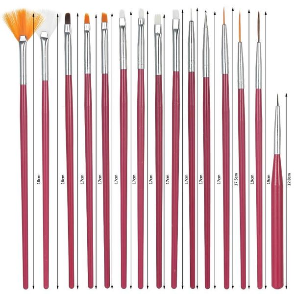 

nail art kits 15pcs brushes detailed drawing liner brush craft coloring pen manicure