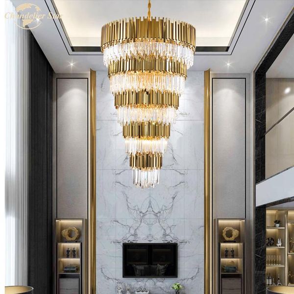 

chandeliers modern crystal lighting luxury led spiral lustre pendant hanging lamp for living room bedroom staircase el villa