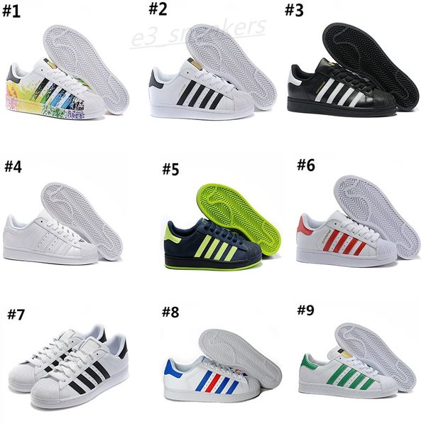 2021 Casual Schuhe Originals Superstar Weiß Hologramm Iriurtecent Junior Superstars 80er Jahre Stolz Sneakers Super Star Frauen Männer 36-45 WD01