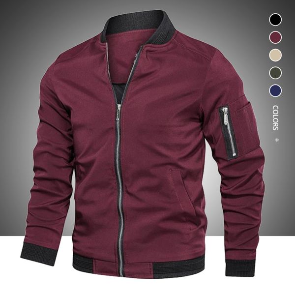 

2021 autumn winter new mens casual fashion zip up slim fit caots male trend baseball bomber et brand overcoat, Black;brown