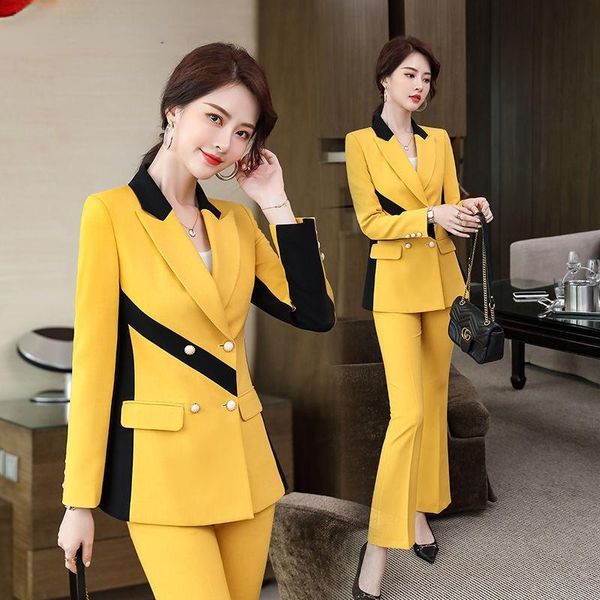 

women's two piece pants two-piece suit autumn ladies fashion, White