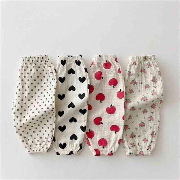 

summer newborn baby pants for boys girls clothing cotton heart polka dot pattern trousers toddler loose casual pants, Blue