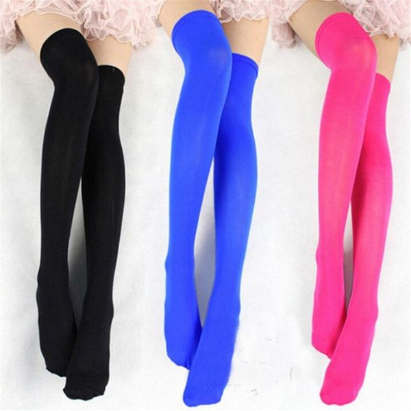 

womens knee over high thigh velvet stocking fashion girls slim thin socks
